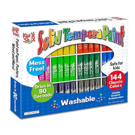 Kwik Stix Solid Tempera Paint Sticks Classpack, Classic Colors TPG-644